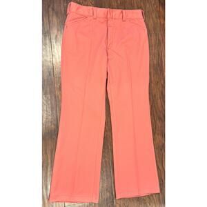 Vintage Mens dress slacks pants 34x29 Salmon pink PeachFlare Trousers 50s/60s
